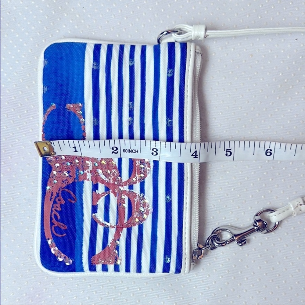 Coach Striped Blue and White Wristlet - Picture 7 of 7